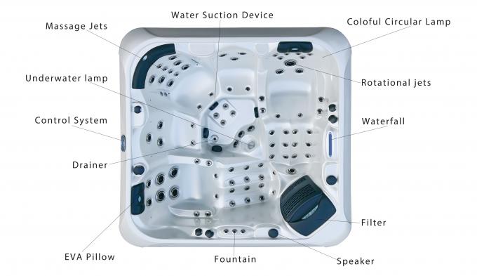 Wellness Spa Jacuzzii Outdoor Spa Hot Tub นวด Spa Tubs For 6 Person 0